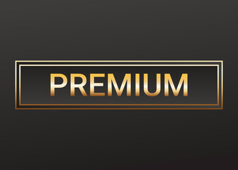 Golden luxury label and banner, gold premium quality certificate ribbon, badge. Luxury VIP and premium quality sticker tag and banner