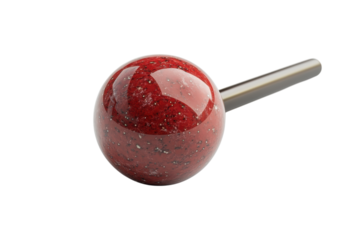 Red sphere with metal stick