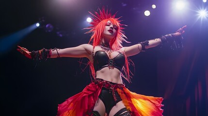 Rena Rouge performing a musical illusion in anime style