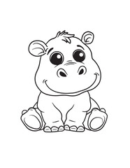 Cute Baby Animals Line Art Coloring Page for Kids – Springtime Cartoon Animal Collection