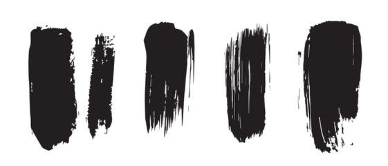 Black Ink Brush Strokes Texture Grunge Background