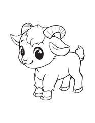 Baby Calf Standing – Line Art Coloring Page