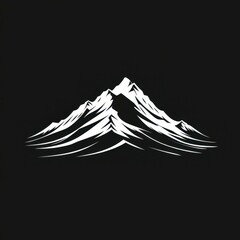 Snow-capped mountain peak rises dramatically against the dark sky showcasing nature's beauty and power in a minimalist design