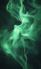 Obraz premium Dark Emerald Green Monochromatic Background With Smooth Wavy Textures