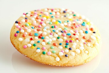 Single Frosted Cookie with Colorful Candy Sprinkles