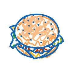 burger fast food icon doodle illustration