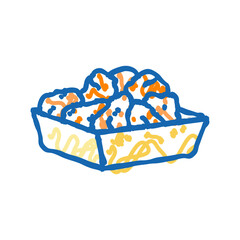 chicken wings fast food icon doodle illustration