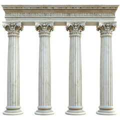 Obraz premium Four marble stone pillars on transparent background