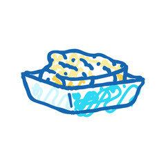 fried fish fast food icon doodle illustration