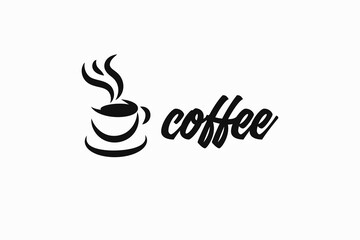 mature coffee cup icon logo design vector illustration with line art, simple and elegant. coffee mug logo vector design template, beverage hot espresso sign for shop and business