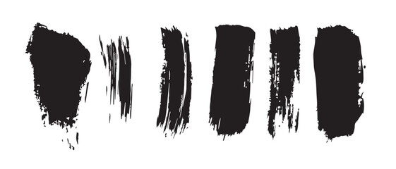 Black Ink Brush Strokes Texture Grunge Background