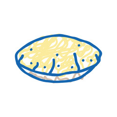 roti bread indian cuisine icon doodle illustration