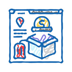 dropshipping icon doodle illustration