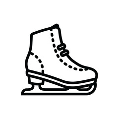 The icon of ice skates, or figure skating. A design element.