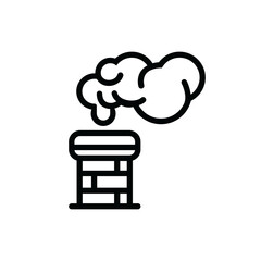 The icon of a home brick chimney. A design element.