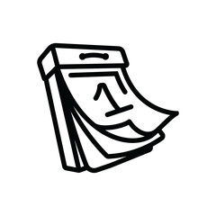 Calendar icon with tear-off leaves. A design element.