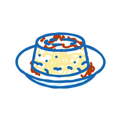 spanish flan spanish cuisine icon doodle illustration