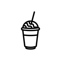 The icon of a milkshake glass. A design element.