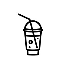 The icon of carbonated water in a disposable container. A design element.