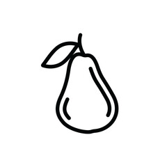 Contour icon of a ripe pear. A design element.