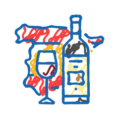 spanish wine spanish cuisine icon doodle illustration