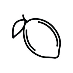 The icon of a ripe contour lemon. A design element.