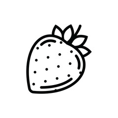Contour icon of ripe strawberries. A design element.