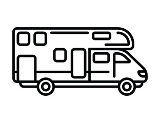 Fototapeta premium A contour icon of a mobile home. A design element.