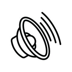 The contour icon of the speaker from the music column. A design element.