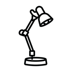 Contour icon of a table lamp for home. A design element.