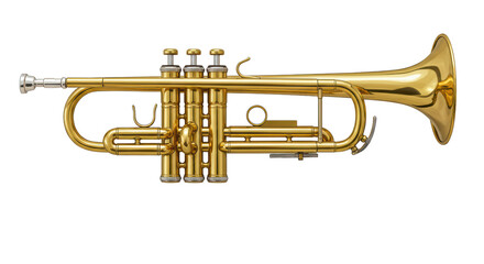 Isolated Trumpet, Brass Instrument, Musical Instrument