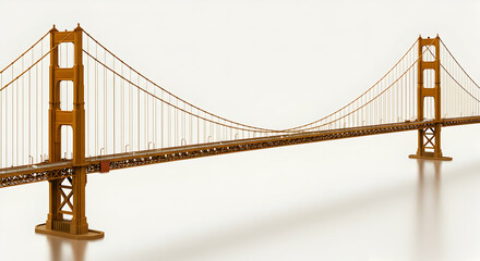 Obraz premium Detailed View of a Suspension Bridge Architectural Model