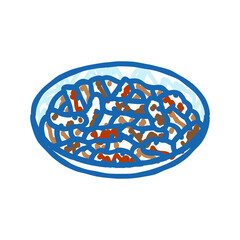 bulgogi beef korean cuisine icon doodle illustration