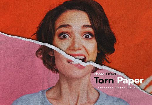 Torn Paper Photo Collage Effect