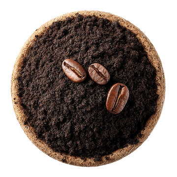 Top view of a soil pile, isolated on a clean PNG background.