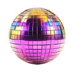 Glittering Disco Ball Isolated on White Background