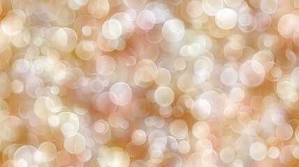Abstract bokeh background with soft, pastel peach and white circles.