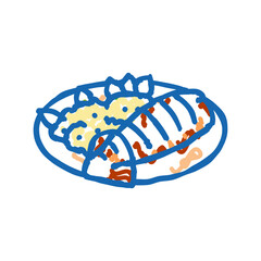 fish stew sea cuisine icon doodle illustration