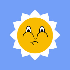 Daisy flower smiling face, cute sunflower emoji for different emotions, great for adding joy to your designs