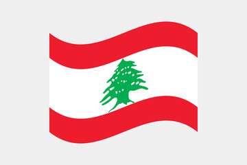 Flag of Lebanon. Lebanon wavy flag digital vector illustration. Fluttering flag.