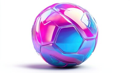 Naklejka premium Iridescent holographic soccer ball