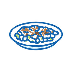 larb salad thai cuisine icon doodle illustration