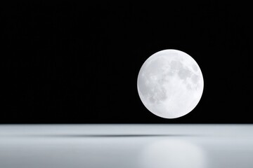 Full moon in dark sky