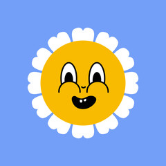 Daisy flower smiling face, cute sunflower emoji for different emotions, great for adding joy to your designs