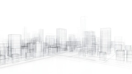 Abstract city architectural wireframe design.