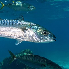 Fototapeta premium Silvery Fish Underwater Closeup