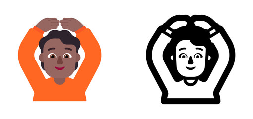 Person Gesturing OK Emoji (Very Dark Skin Tone, Orange Shirt)
