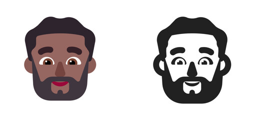 Bearded Man Emoji (Dark Hair, Medium Skin Tone)
