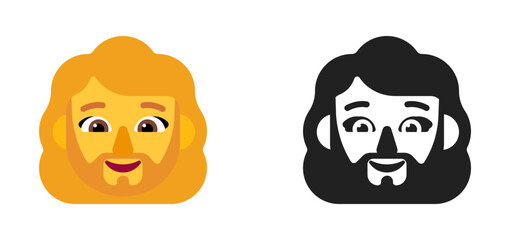 Person with Beard Emoji (Long Orange/Blonde Hair, Light Skin Tone)
