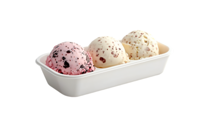 Delicious Ice Cream Trio in a White Carton